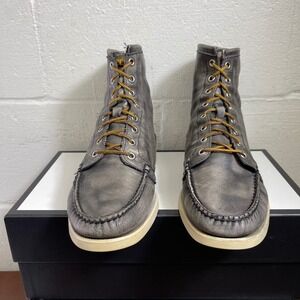 Sebago Lighthouse Tinsel Black Leather Ankle Boots Lace Up Men's US 9 M